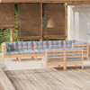 VidaXL Set mobilier de grădină cu perne gri, 8 piese, lemn masiv pin