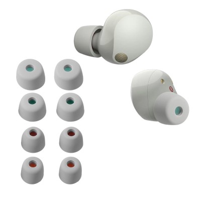 Set 8 Varfuri de schimb Kwmobile pentru Sony WF-1000XM5/WF-1000XM4, Alb, Silicon, KWM0000255B002C foto