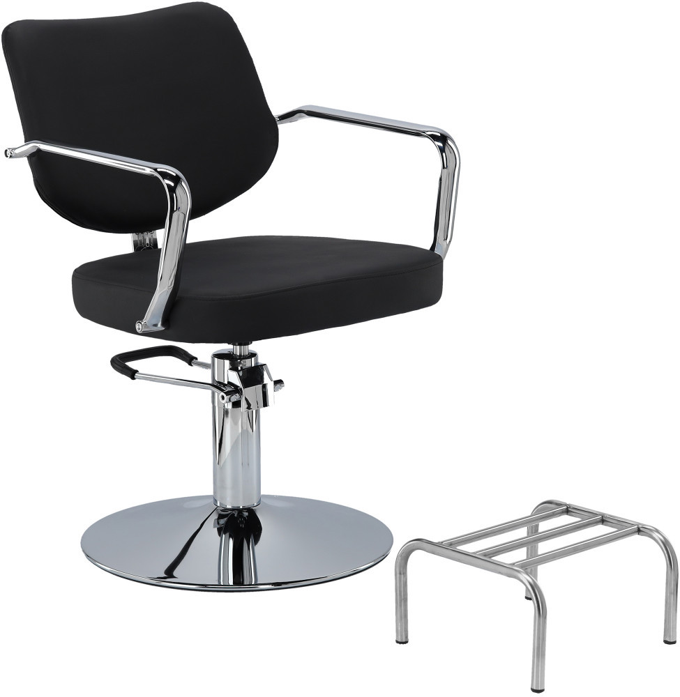 Scaun de coafură negru model Polo 2663 pivotant hidraulic + suport pentru  picioare pentru salon de coafură scaun frizer | Okazii.ro
