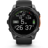 Smartwatch Garmin fenix 8, 51mm, AMOLED, Slate Gray, Black Silicone Band