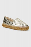 Love Moschino espadrile de piele culoarea auriu, JA10582G0IIF0900