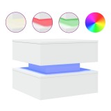 Cumpara ieftin Masuta de cafea cu lumini LED, alb, 50x50x40 cm