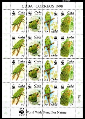 CUBA 1998, Fauna, WWF, serie neuzata, MNH foto