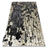 Covor DE LUXE modern 2079 Pavaj cărămidă - structural gri / aur, 240x340 cm, Dreptunghi, Poliester