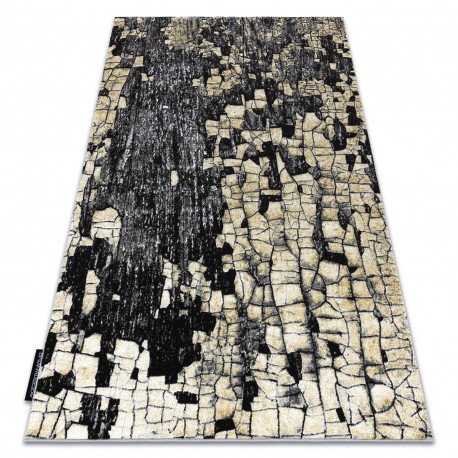 Covor DE LUXE modern 2079 Pavaj cărămidă - structural gri / aur, 200x290 cm