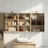 vidaXL Set dulap baie cu raft 3 pcs 120 x 10,5 x 60,5 cm Lemn compozit 3403738