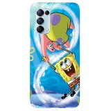 Husa compatibila cu Oppo Reno 4 5G model Sponge Bob and Patrick , Silicon, TPU, Viceversa, Transparent, Carcasa