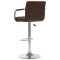 Scaun de bar, maro, material textil - 3