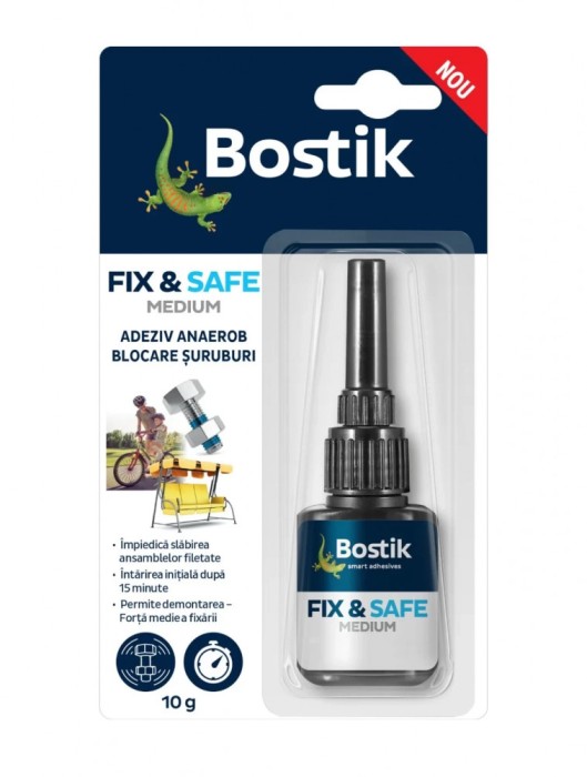 Adeziv anaerob Fix &amp; Safe Bostik, albastru, 10 g