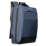 RUCSAC SPACER NEW YORK BLUE, pt. notebook de max. 17&quot;, 2 Compartimente, buzunar frontal, compartiment travel, troler strap, waterproof, poliester, alb