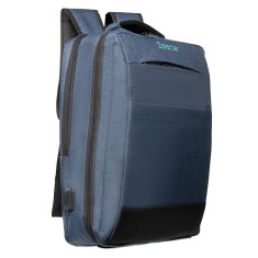 RUCSAC SPACER NEW YORK BLUE, pt. notebook de max. 17&quot;, 2 Compartimente, buzunar frontal, compartiment travel, troler strap, waterproof, poliester, alb