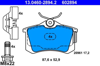 ATE 13.0460-2894.2 set placute frana,frana disc foto