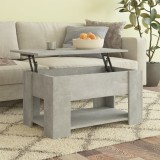 VidaXL Măsuță de cafea, gri beton, 79x49x41 cm, lemn prelucrat