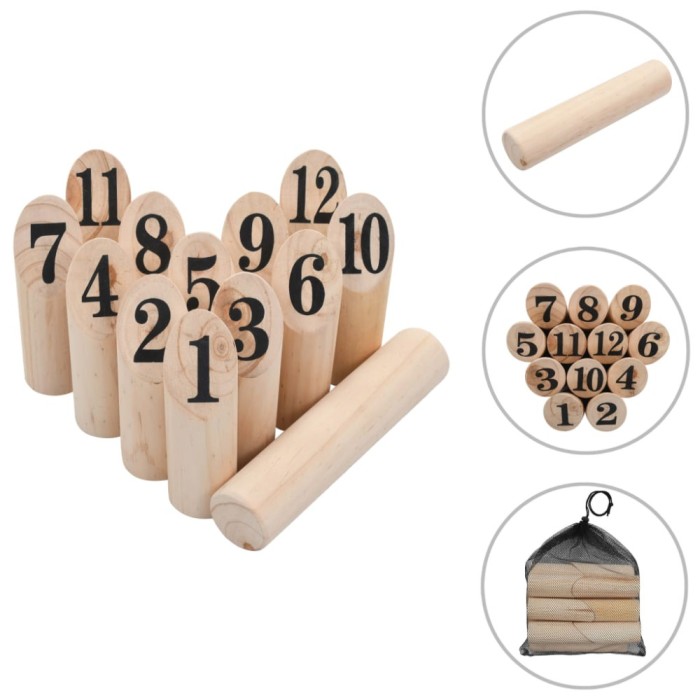 Set pentru joc Kubb cu numere, lemn GartenMobel Dekor