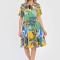 Rochie Medie Dama V293, cu Imprimeu Floral - M