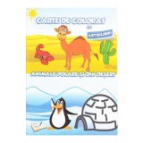 Animale polare si din desert - Carte de colorat cu abtibilduri