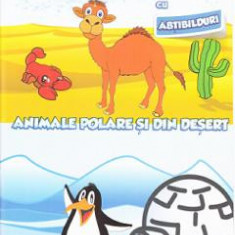 Animale polare si din desert - Carte de colorat cu abtibilduri