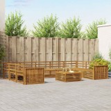 vidaXL Seturi de canapele 10 pcs natural Lemn Solid de Acacia 3374164