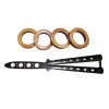 Set Briceag Fluture si Rozeta Extensibila Depox Otel Inoxidabil Lama 10cm Lungime 22cm Greutate 105g Nerascutit Argintiu