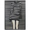 Decoratiune perete Krodesign KRO-1037 Girl, lungime 80x58 cm, negru