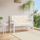 Cumpara ieftin Pernă bancă de grădină, alb crem 120x(50+50)x7 cm textil oxford