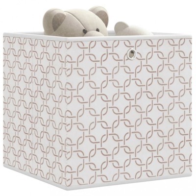 vidaXL Cutii depozitare pliabile 4 buc. crem 32x32x32cm textil nețesut 4018981 foto