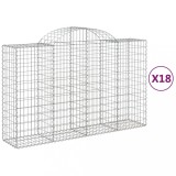 Cumpara ieftin Cosuri gabion arcuite 18 buc, 200x50x120/140 cm,fier galvanizat