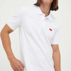 Levi's tricou polo barbati, culoarea alb, cu imprimeu