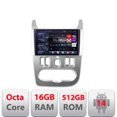 Navigatie Dacia Duster 2010-2012 Edotec Kit-099 8 core QLED 2K 16+512 360 Android Waze USB Navigatie Internet Youtube Radio CarStore Technology foto
