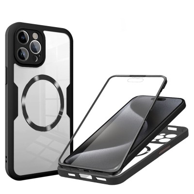 Husa 360&amp;Atilde;&amp;sbquo;&amp;Acirc;&amp;deg; iPhone 15 Pro Max Techsuit ColorVerse MagSafe, negru foto