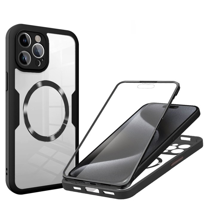 Husa 360&Atilde;&sbquo;&Acirc;&deg; iPhone 15 Pro Max Techsuit ColorVerse MagSafe, negru