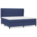 Cumpara ieftin Pat box spring cu saltea, albastru, 200x200 cm, textil