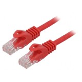 Patch cord U/UTP 6 litat CCA PVC roșu 1,5m 26AWG