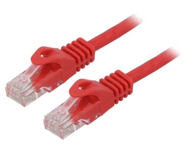 Patch cord U/UTP 6 litat CCA PVC roșu 1,5m 26AWG foto