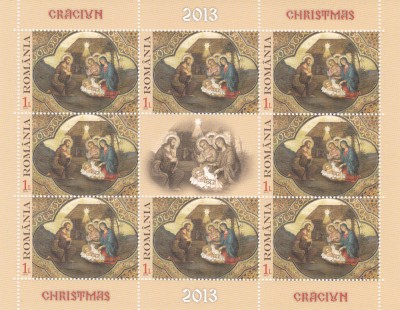 Romania 2013 Craciun Minicola MNH 8 timbre 1 vinieta LP 2005 d, MNH. foto