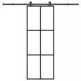 Ușă glisantă cu set feronerie, 76x205 cm, sticlă ESG/aluminiu