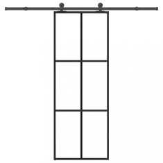 vidaXL Ușă glisantă cu set feronerie, 76x205 cm, sticlă ESG/aluminiu
