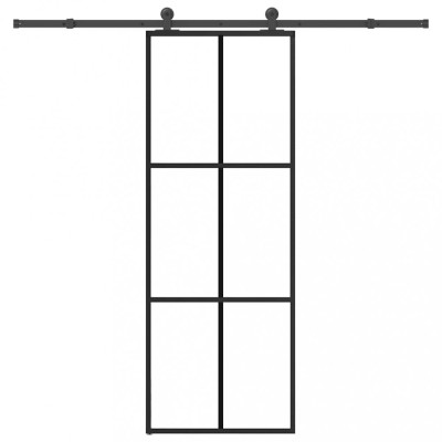 vidaXL Ușă glisantă cu set feronerie, 76x205 cm, sticlă ESG/aluminiu 3332818 foto