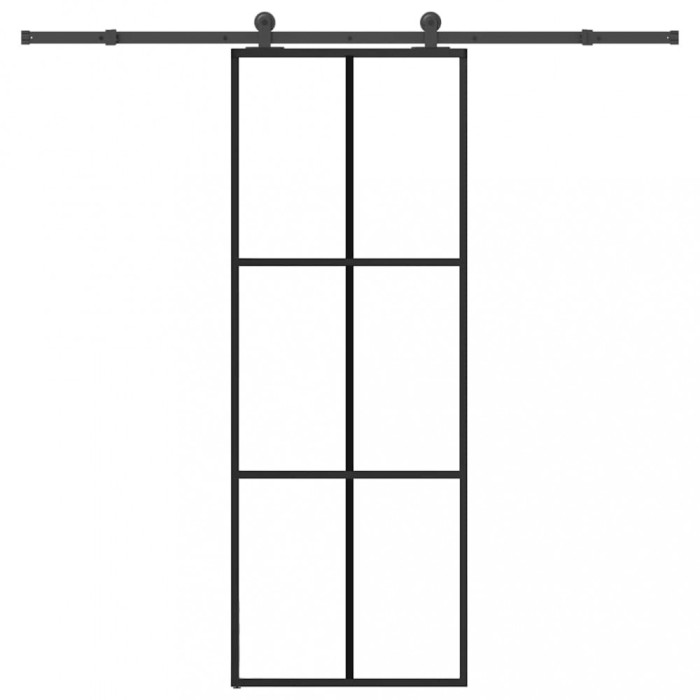 vidaXL Ușă glisantă cu set feronerie, 76x205 cm, sticlă ESG/aluminiu 3332818