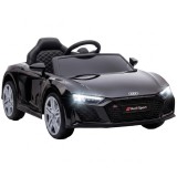 AIYAPLAY Mașinuță Electrică pentru Copii 12V Audi R8 Spyder, 3+ Ani, 3-5 km/h, cu 2 Motoare și Telecomandă, Negru | Aosom Romania