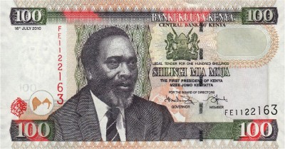 KENYA █ bancnota █ 100 Shillings █ 2010 █ P-48e █ UNC █ necirculata foto