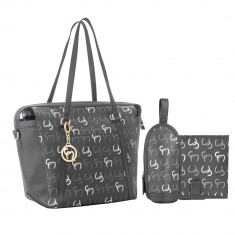 Geanta multifunctionala pentru mamici Hannah Asphalt Clevamama