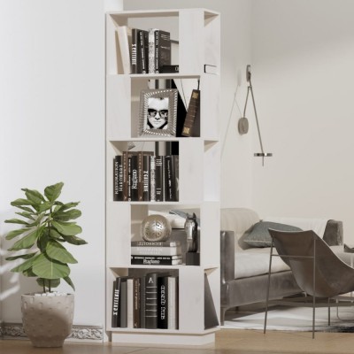 vidaXL Bibliotecă/Separator cameră, alb, 51x25x163,5 cm lemn masiv pin foto