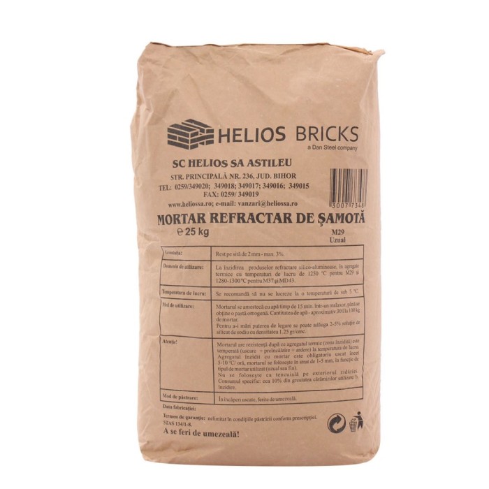 Mortar refractar de samota, interior, 25 kg