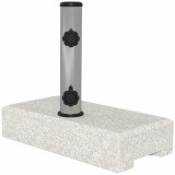 Outsunny Baza Umbrelă Gradină 25kg Granit Oțel Inoxidabil pentru St&acirc;lpi &Oslash;32-48mm | Aosom Romania