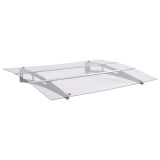 VidaXL Copertină de ușă argintiu și transparent 120x90 cm policarbonat