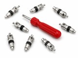 Cumpara ieftin Set 8 Miezuri pentru Valve Auto Negre cu Surubelnita Universala pentru Demontare Ventile