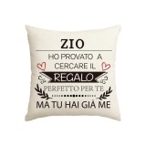 Pernă Cadou pentru Unchi, Idei de Cadou pentru Ziua de Naștere, Crăciun, Nuntă, Petrecere din partea Nepotului 45 x 45 cm