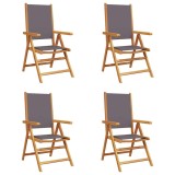 Cumpara ieftin Scaune pliante rabatabile, 4 buc., material textil antracit si lemn masiv