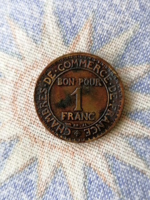 Moneda FRANTA - 1 FRANC 1923 foto